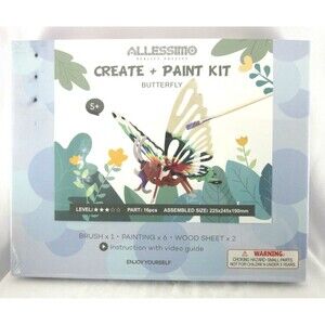Wooden Butterfly Puzzle Create + Paint Kit Brand New Sealed Allessimo